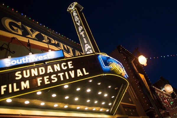 The exterior of the Egyptian Theatre is illuminated on Main Street during the Sundance Film Festival in Park City, Utah, Jan. 22, 2015. (Photo by Arthur Mola/Invision/AP, File)