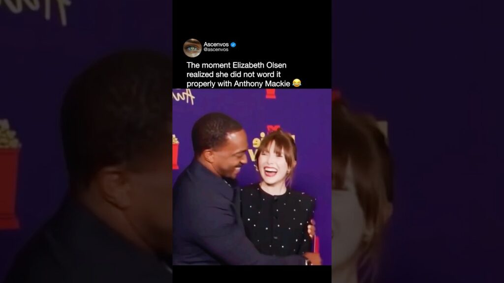 The moment Elizabeth Olsen realized she didn’t word it properly 😂 The moment Elizabeth Olsen realized she didn’t word it properly 😂