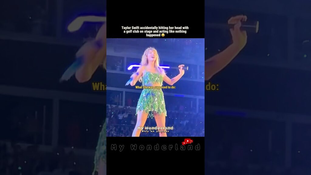 Taylor Swift Hits Her Head With a Golf Club on Stage 😂 #taylorswift