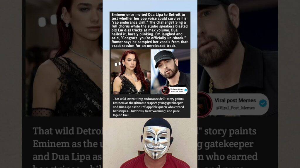 Eminem's Wild Rap Drill Test on Dua Lipa in Detroit 😱 She Nailed It!"