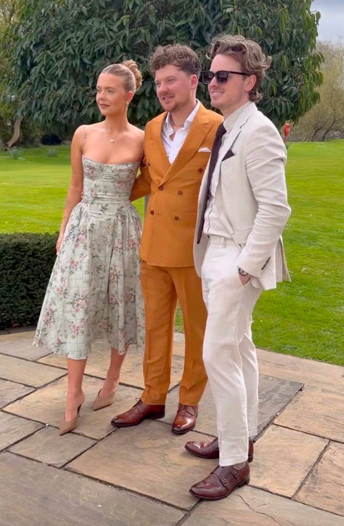 Conor wore yellow for the big day, while his sister Anna wore pale green and Jack wore white