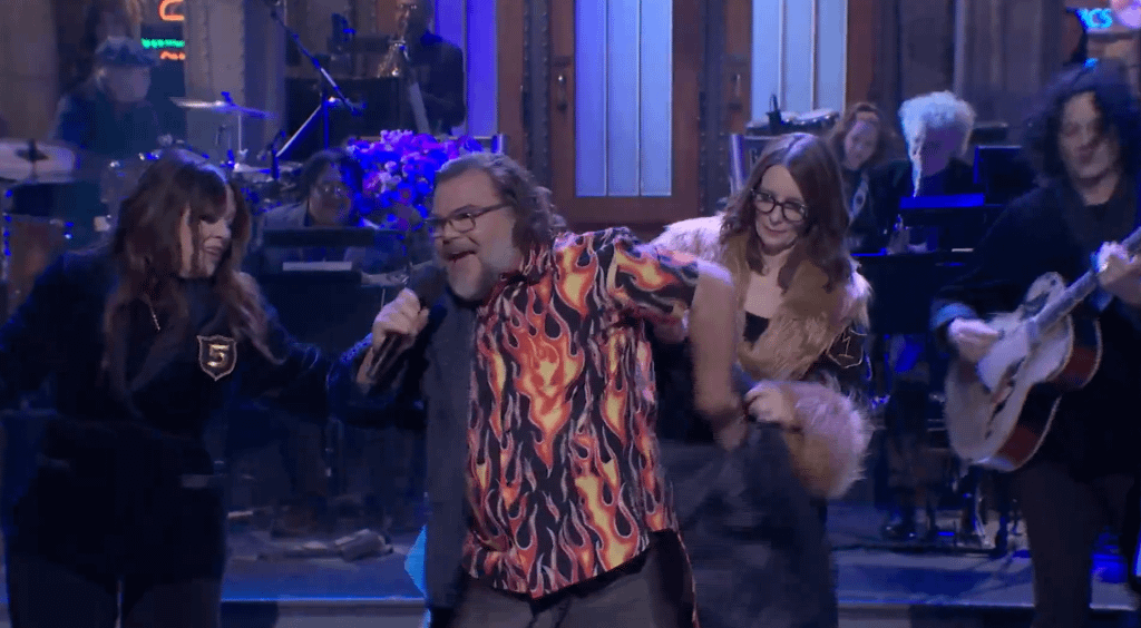 Jack Black Inducted Into Five-Timers Club By Cavalcade Of ‘SNL’ Elites Amid Energizing Rock-Filled Monologue Featuring Tina Fey, Melissa McCarthy & More