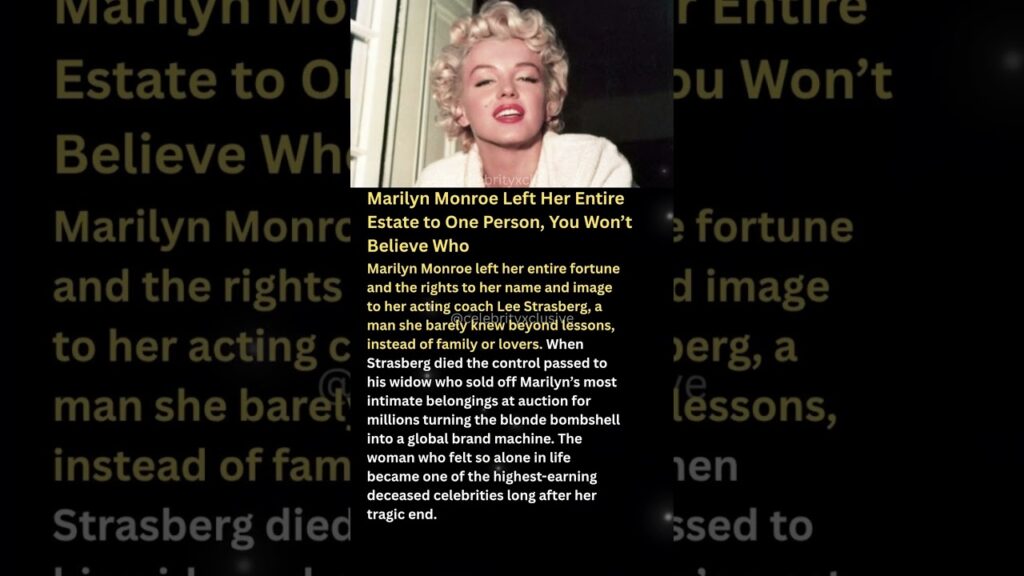 Marilyn Monroe Left Her Entire Estate to One Person, You Won’t Believe Who #shorts Marilyn Monroe Left Her Entire Estate to One Person, You Won’t Believe Who #shorts