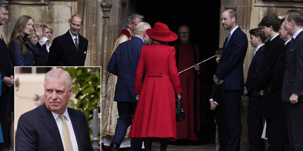 Andrew Mountbatten-Windsor out walking his dogs on Easter weekend as Royal Family gather for Sunday service