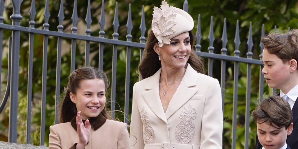 Kate Middleton Looks Elegant in a Cream Self-Portrait Dress for Easter Sunday Services Kate Middleton Looks Elegant in a Cream Self-Portrait Dress for Easter Sunday Services