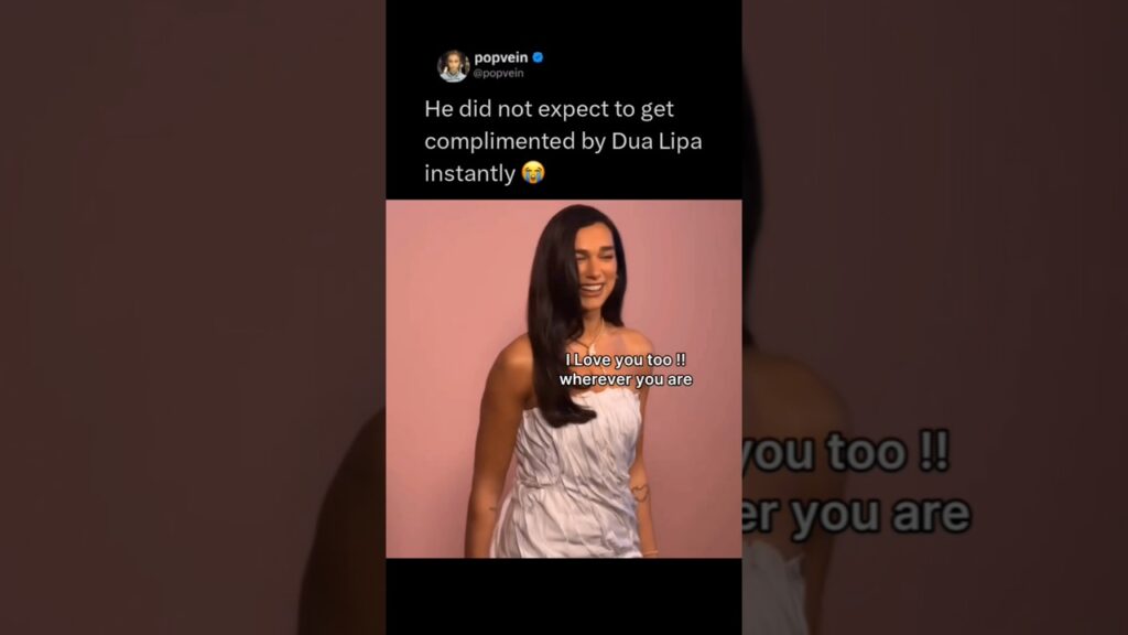 He did not expect to get complimented by Dua Lipa instantly 😭