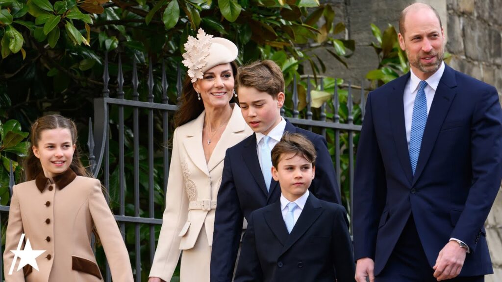 Kate Middleton & Prince William All Smiles Royal Easter Service w/ George, Charlotte, & Louis