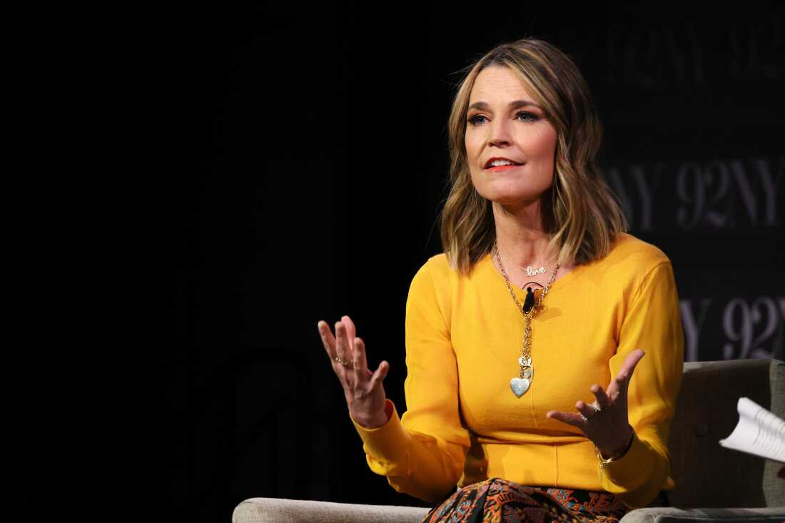 Savannah Guthrie speaks onstage during an event with Hoda Kotb at the 92nd Street Y on Feb. 22, 2024 in New York City.