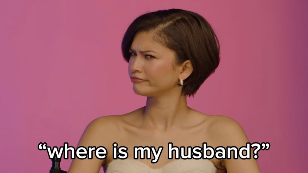 Zendaya talking about Tom Holland during the Drama press tour