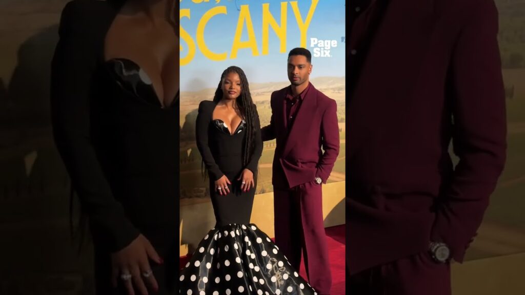 Regé-Jean Page joined Halle Bailey on the "You, Me & Tuscany" premiere carpet #shorts