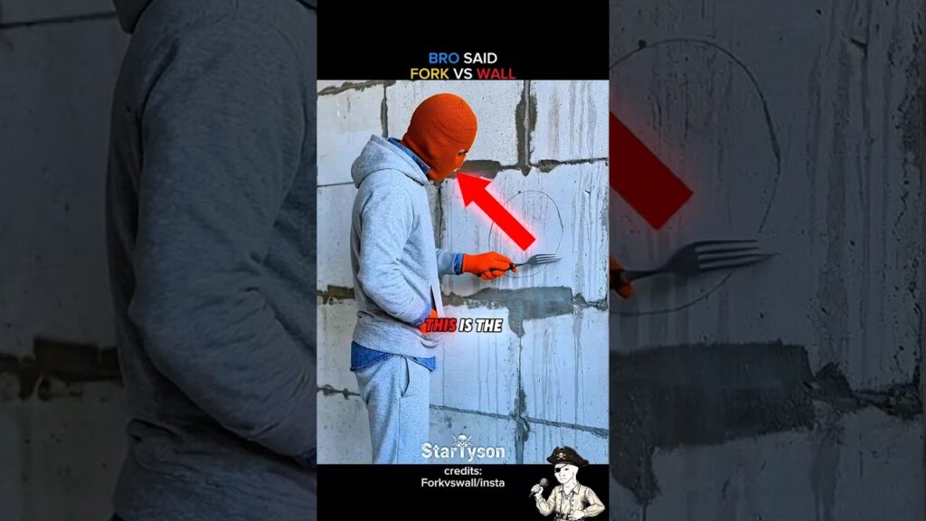 He Is Scratching Concrete Wall With A Fork ๐ฒ He Is Scratching Concrete Wall With A Fork ๐ฒ