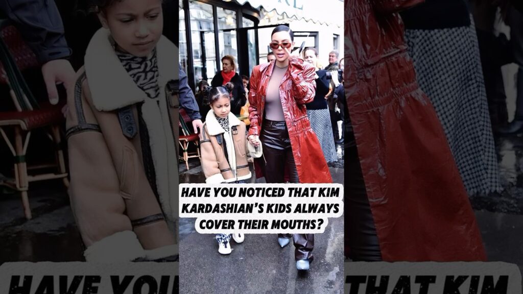Have you noticed Kim Kardashian’s kids always cover their mouths?#northwest #blueivy #mouth #fypシ