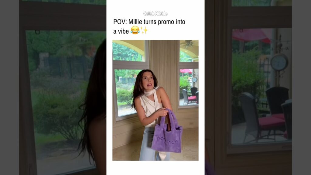 Millie knows how to promote her brand in her own way #milliebobbybrown #celebritymoments Millie knows how to promote her brand in her own way #milliebobbybrown #celebritymoments