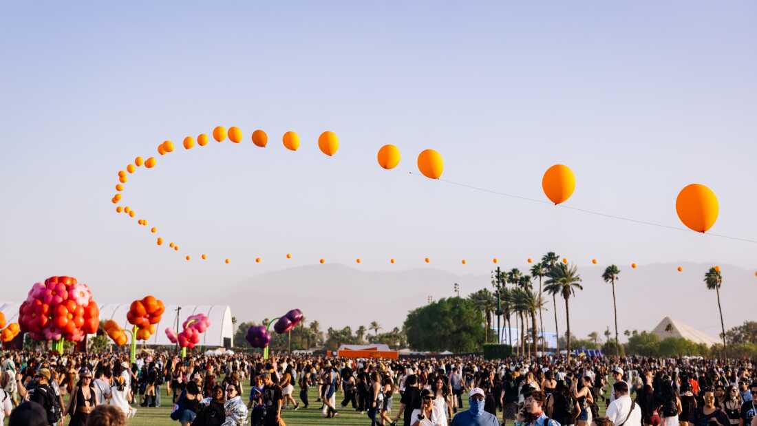 A general view of atmosphere during the 2025 Coachella Valley Music And Arts Festival on April 18, 2025 in Indio, California.