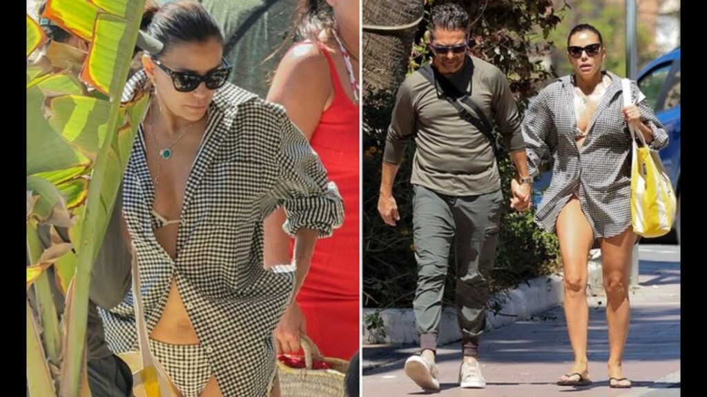Eva Longoria stuns in gingham bikini — family beach day in Marbella【News】