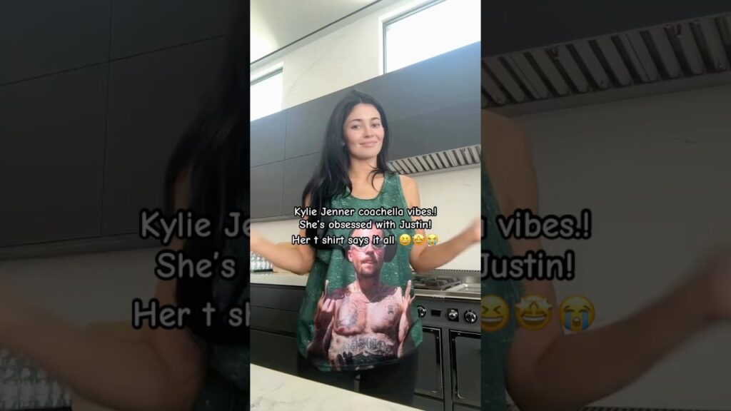 Kylie Jenner coachella vibes.! She’s obsessed with Justin! Her t shirt says it all #coachella