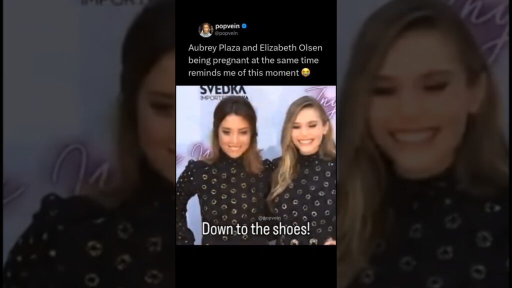 Aubrey Plaza and Elizabeth Olsen being pregnant at the same time reminds me of this moment 😭