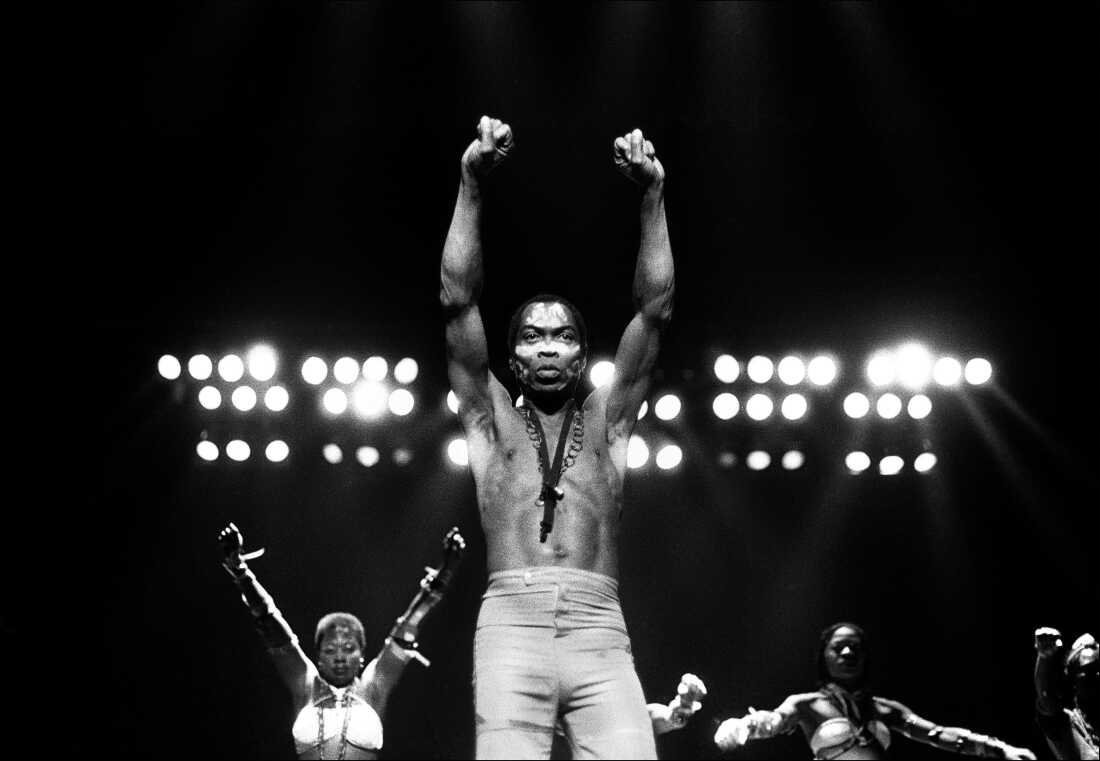 DETROIT - 1986: Musician Fela Kuti performs at Orchestra Hall in Detroit, Michigan, in 1986.