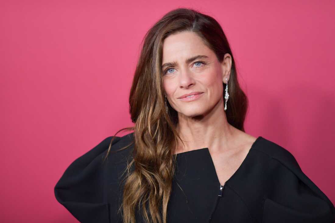 Amanda Peet arrives at the premiere of "All's Fair" on Thursday, Oct. 16, 2025, at DGA Theater Complex in Los Angeles.