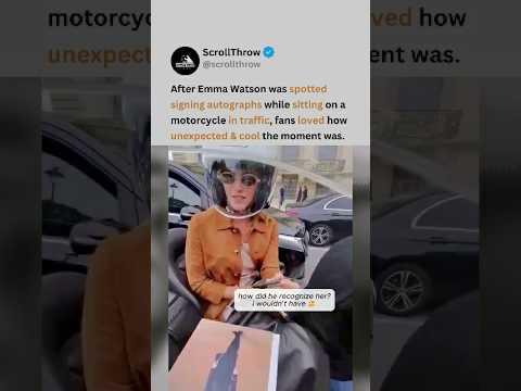 Emma Watson’s "Autographs on Motorcycle" moment has the internet loving it 😭🏍️ #emmawatson