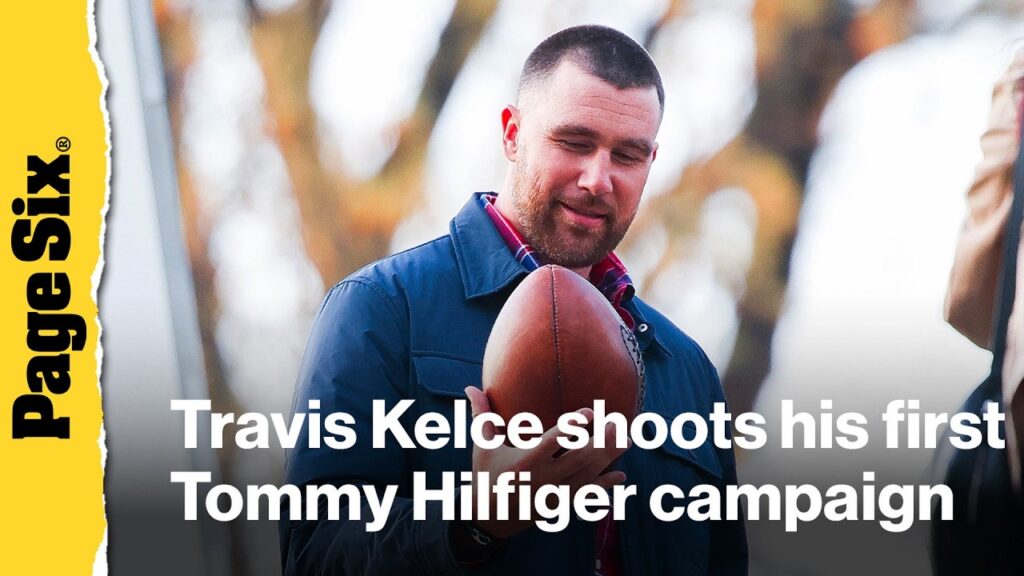 Travis Kelce spotted shooting his first Tommy Hilfiger campaign