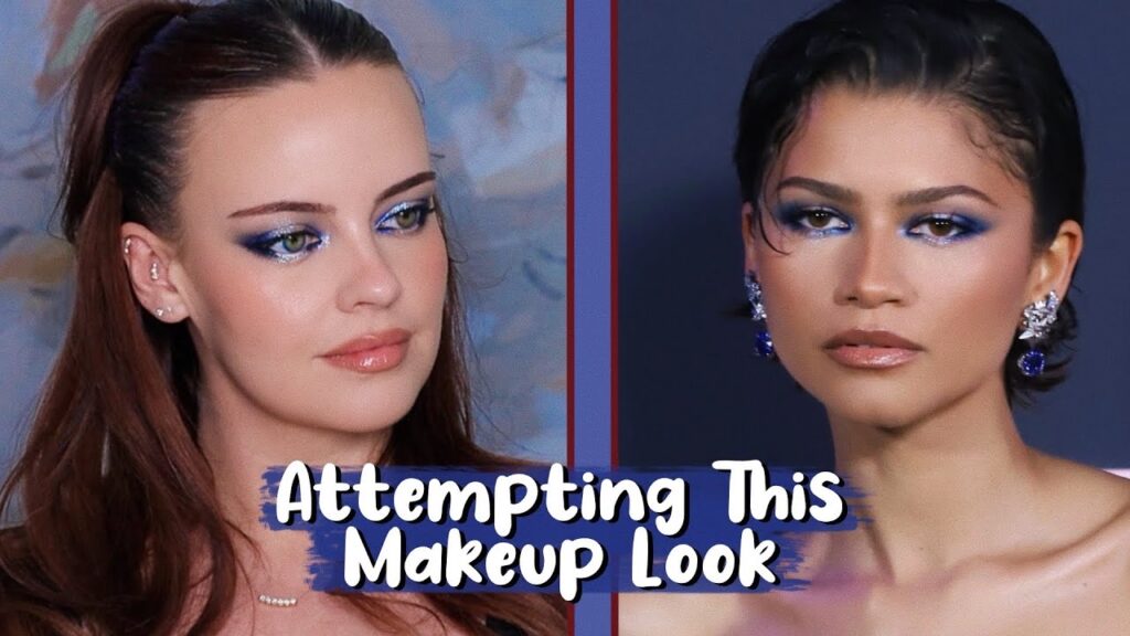 Recreating Zendaya’s Blue Smokey Eye Makeup | Julia Adams