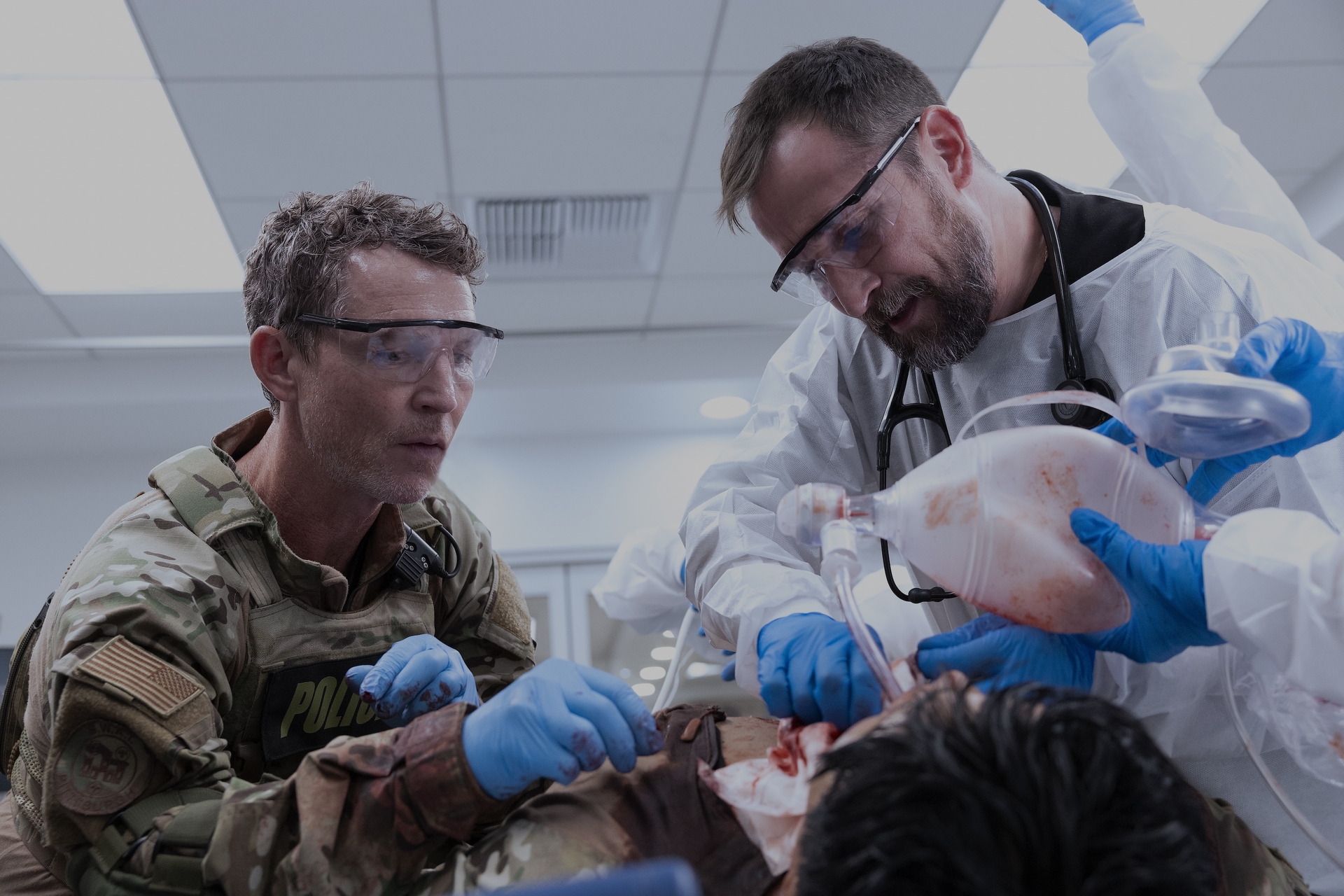 Shawn Hatosy and Noah Wyle in The Pitt