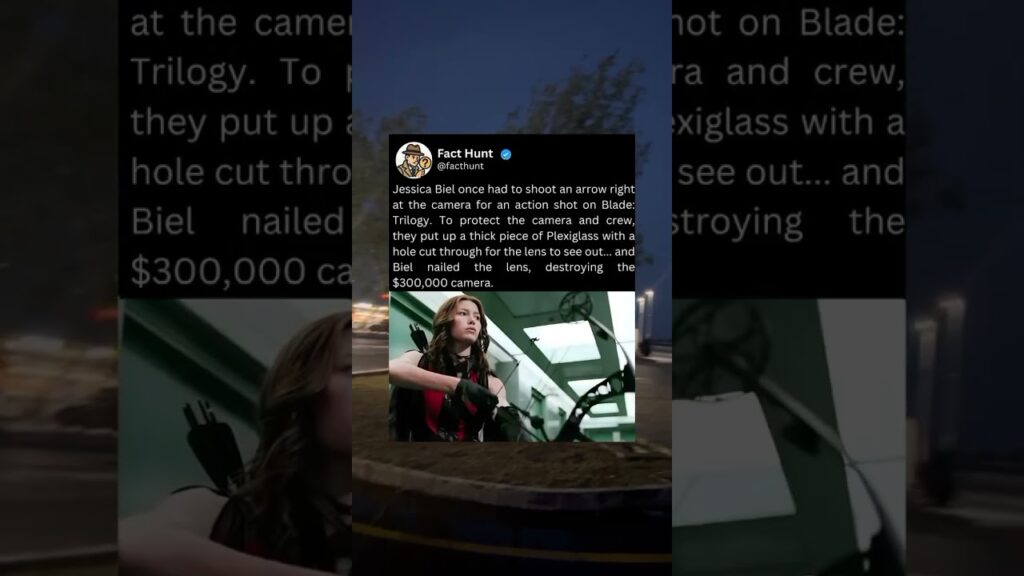 Jessica Biel once had to shoot an arrow right at the camera