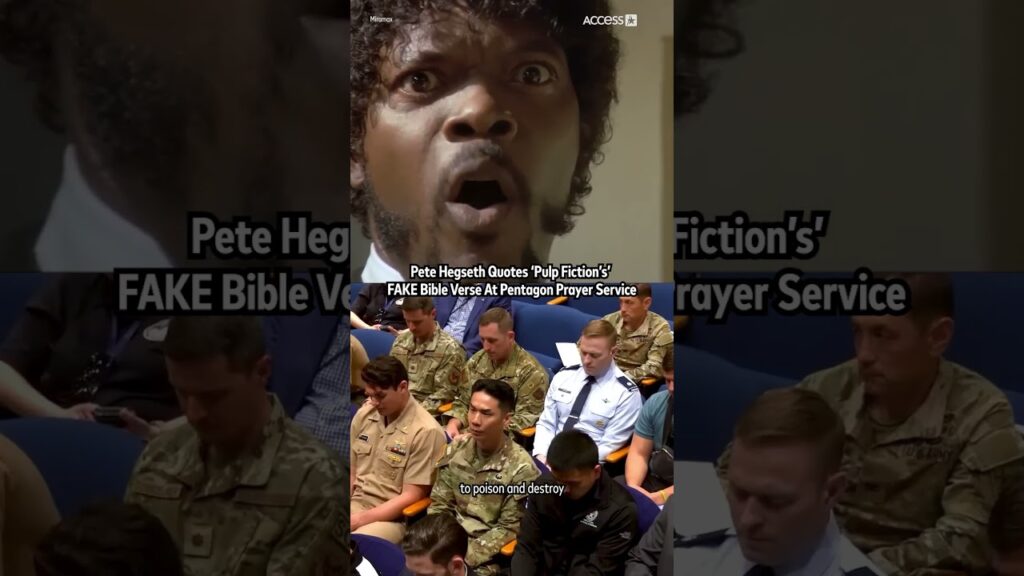 Pete Hegseth Quotes ‘Pulp Fiction’s’ FAKE Bible Verse At Pentagon Prayer Service