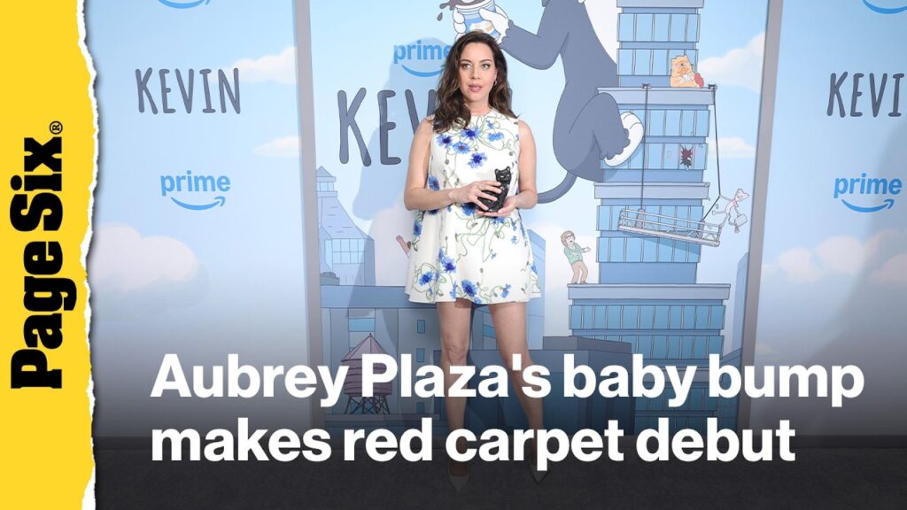 Pregnant Aubrey Plaza steps out on 'Kevin' red carpet