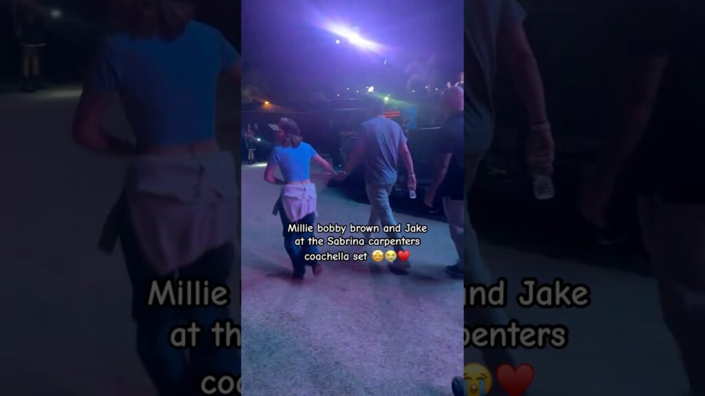 Millie bobby brown and Jake at  the Sabrina carpenters coachella set #viralshort #celebrity #shorts