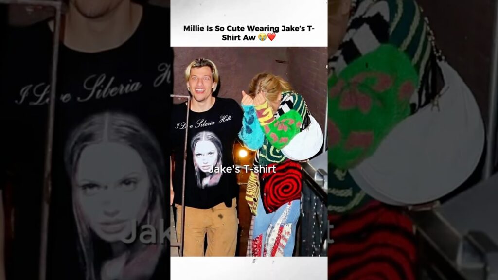 Millie Is So Cute Wearing Jake’s T-Shirt Aw 😭❤️ #MillieBobbyBrown #StrangerThings #JakeBongiovi