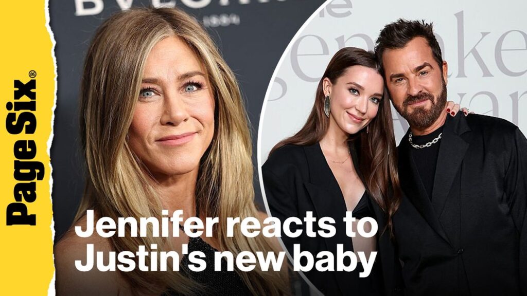 Jennifer Aniston reacts to Justin Theroux's baby announcement