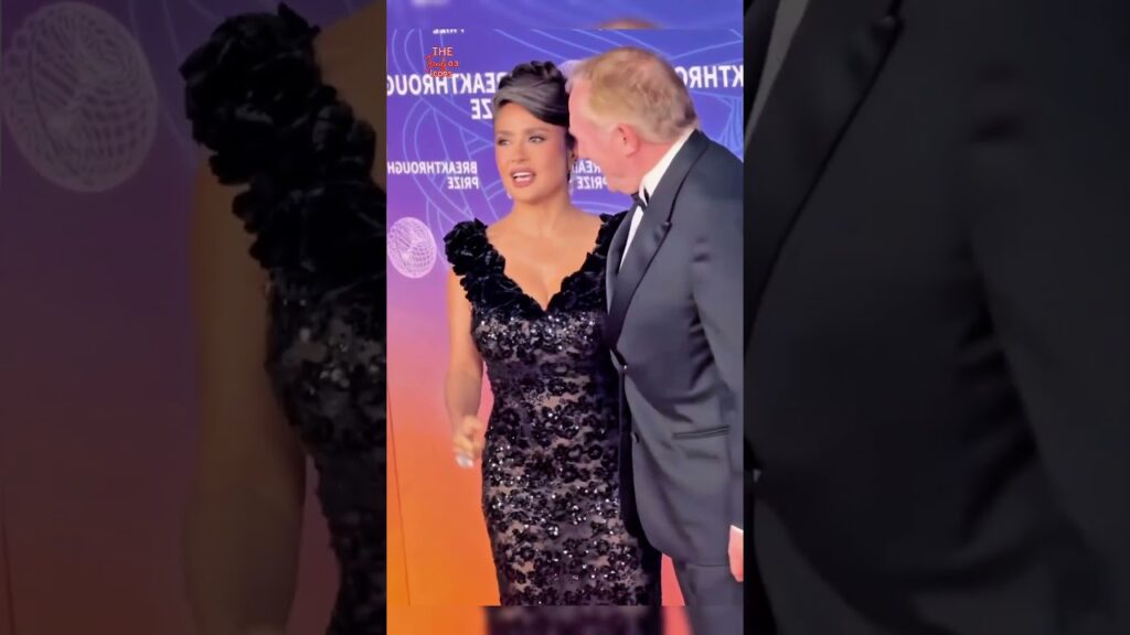 Salma Hayek calling her husband for photos. #salma #couple #ytshorts