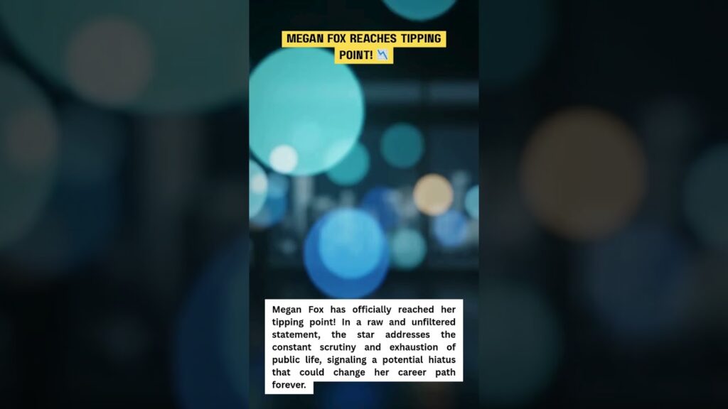 MEGAN FOX EXPOSED! Why She’s Finally Reached Her Limit! 📉💔 #MeganFox #CelebrityTruth