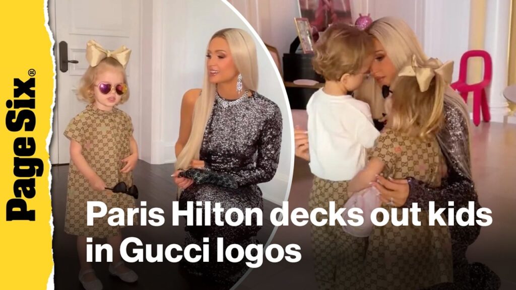 Paris Hilton decks out daughter London, 2, and son Phoenix, 3, in Gucci logos
