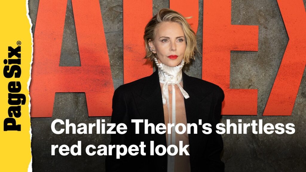 Charlize Theron stuns in shirtless look at 'Apex' red carpet premiere
