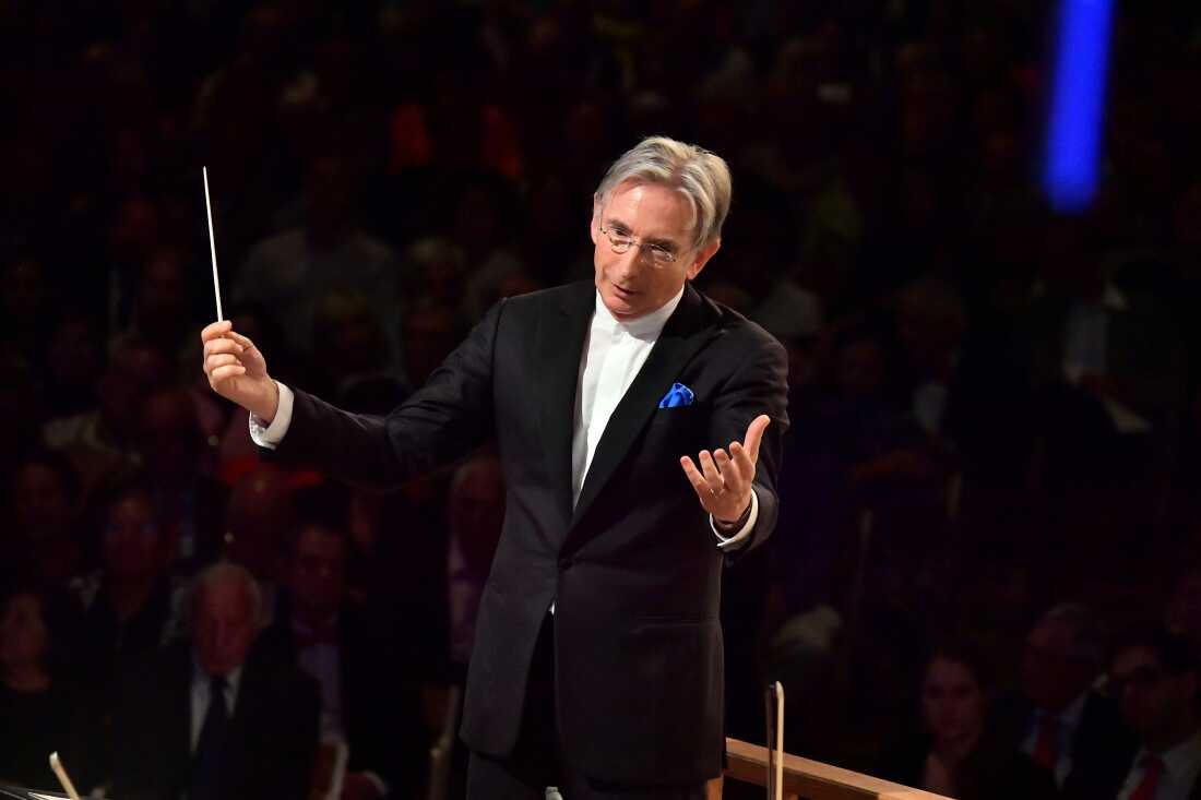 Michael Tilson Thomas conducts a performance of Copland's Appalachian Spring by The Boston Symphony Orchestra in Lenox, Mass. in 2018. Thomas, who led the San Francisco Symphony for 25 years, was diagnosed with a brain tumor in 2021.