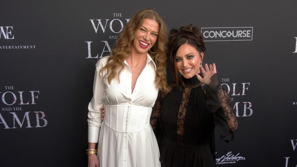 Adrianne Palicki and Cassie Scerbo on the red carpet at the premiere of "The Wolf and the Lamb"