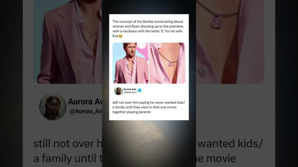 Ryan Gosling's 'E' Necklace for Eva at Barbie Premiere is SO Sweet