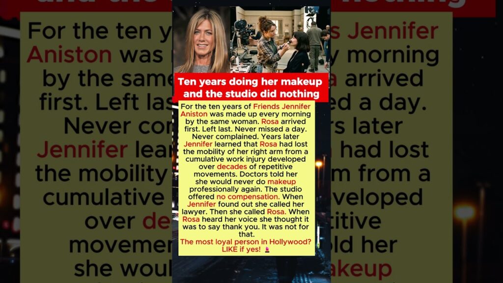 Jennifer Aniston Discovered the Friends Makeup Artist Lost Her Arm Mobility and the Studio Did