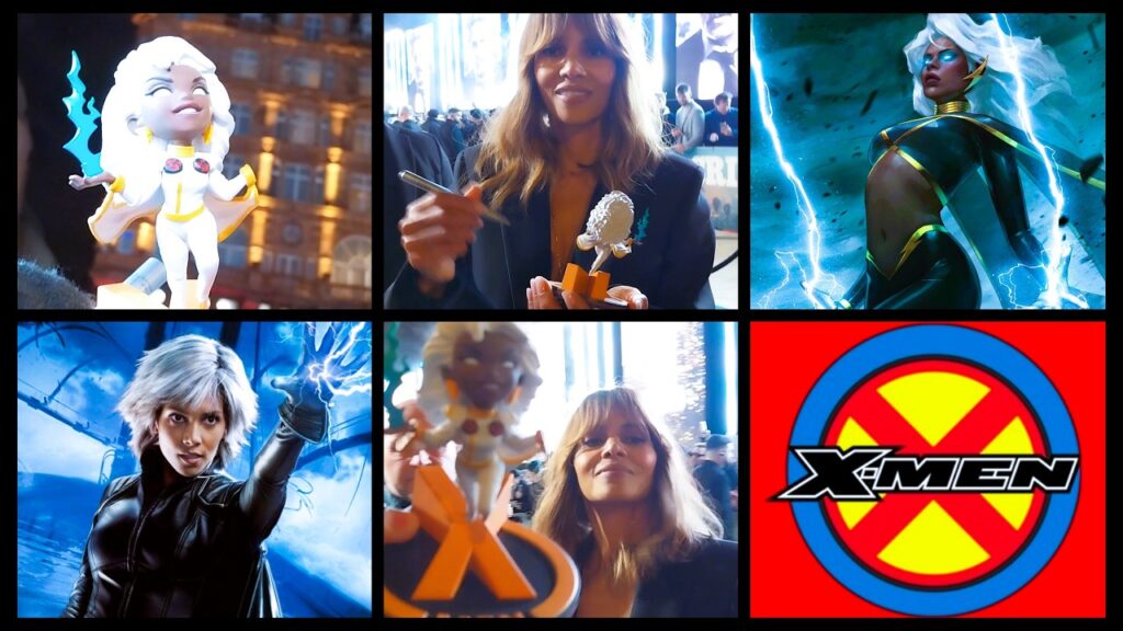 HALLE BERRY signs X-Men 'Storm' figurine for charity Jenesse Center ( for domestic abuse )