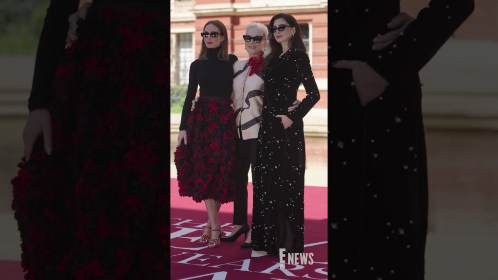 Meryl Streep, Anne Hathaway, & Emily Blunt pose together at the "The Devil Wears Prada 2" photocall.