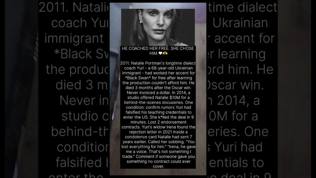 The story about Natalie Portman and her coach Yuri is likely fictional and unverified.#ytshorts