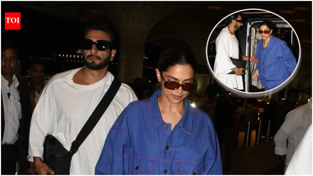 Ranveer Singh ensures mom-to-be Deepika Padukone is comfortable at every moment as the couple gets spotted at the airport |