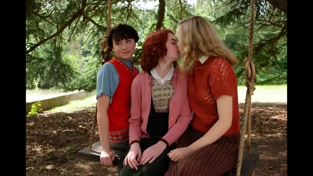 Emma Watson Kissing Lucy Boynton in “Ballet Shoes” (2007)