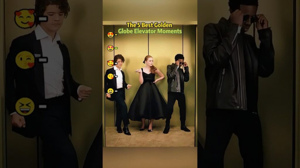 Ranking the Most Popular Golden Globe Elevator Moments.#SadieSink#NinaDobrev