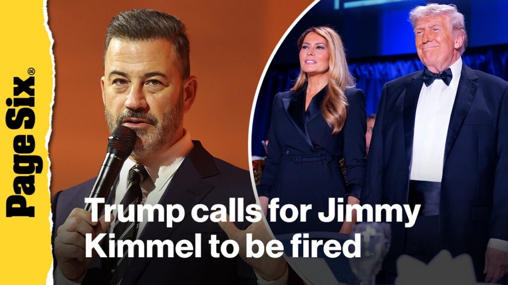 Donald Trump calls for Jimmy Kimmel to be fired over Melania 'expectant widow' gag