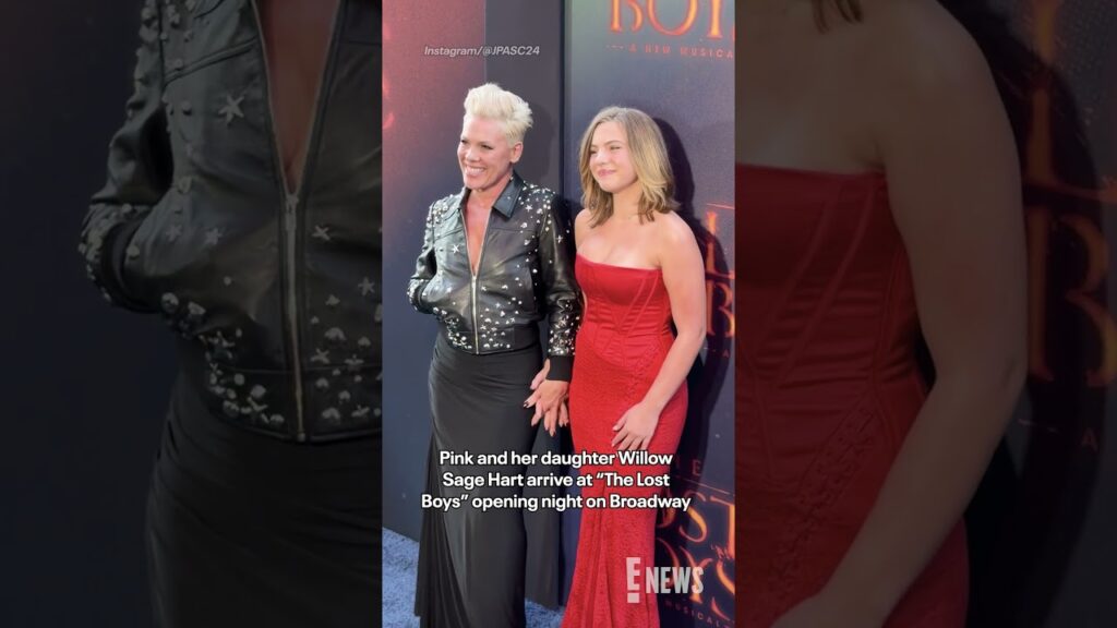 Pink and her daughter Willow Sage Hart pose at the opening night of "The Lost Boys" on Broadway.
