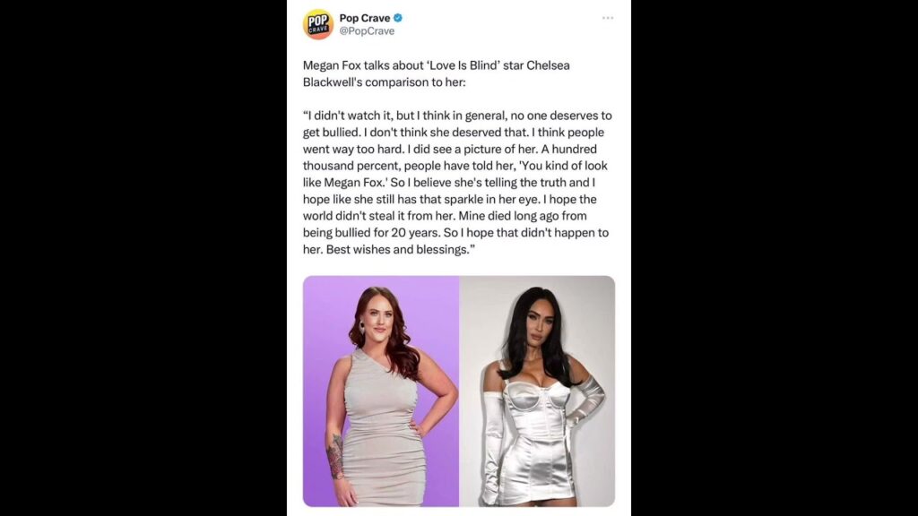 Megan Fox defending Chelsea Blackwell👏#MeganFox #ChelseaBlackwell #LoveIsBlind #hollywood #viral